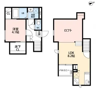 CB西久留米ラヴィドゥース【2階】の間取り