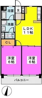 サンコーポあまの【4階】の間取り
