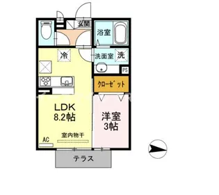 アモリール津福 A棟【101号号室】の間取り