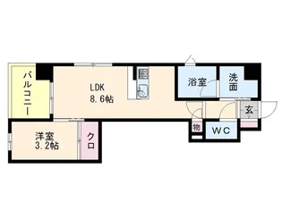 リヴァイン博多駅南【8階】の間取り