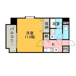 ピュアエスク比恵【507号室】の間取り