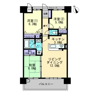 アルファスマート西国分 【3階】の間取り