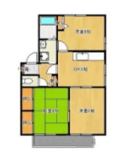 フォンテーヌ宮ノ陣Ⅲ A棟【1階】の間取り