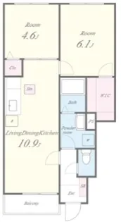 ポムダムール【103号号室】の間取り