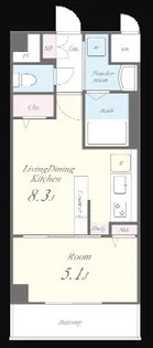 ヴァロアール博多【5階】の間取り