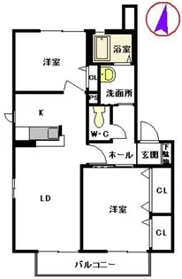 クレース・モール A棟【2階】の間取り