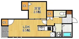 フルール博多【2階】の間取り