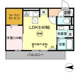 プレミエール御井【103号室】の間取り