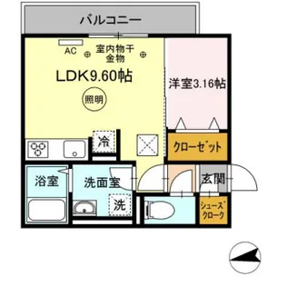 プレミエール御井【1階】の間取り