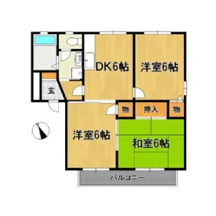 コマンセ21【A102号号室】の間取り