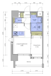 ネストピア東比恵駅前Ⅲ【2階】の間取り