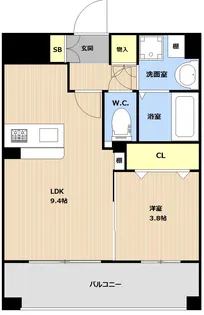 LIBTH南福岡【4階】の間取り