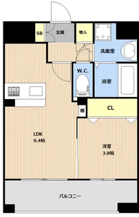 LIBTH南福岡【3階】の間取り