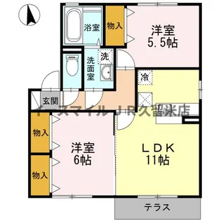 クレセントコート A棟【2階】の間取り