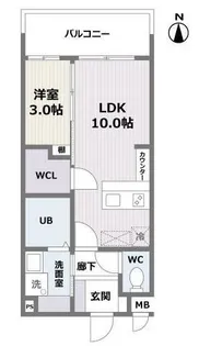 エフパルク大橋Ⅱ【106●号室】の間取り
