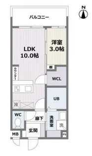エフパルク大橋Ⅱ【205●号室】の間取り