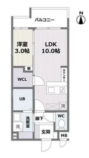 エフパルク大橋Ⅱ【210●号室】の間取り