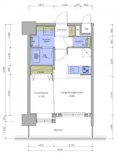 ネストピア東比恵駅前Ⅲ【4階】の間取り