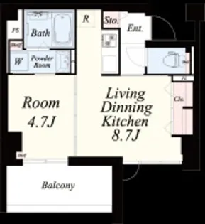 ヴァン ド メール唐人【7階】の間取り