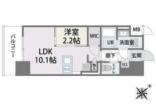 ラクラス博多Ⅱ【10階】の間取り