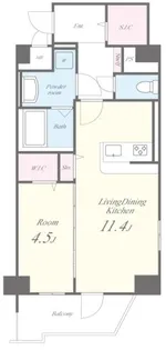 ドゥバーグ渡辺通【7階】の間取り