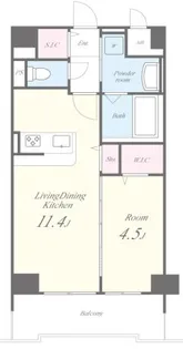 ドゥバーグ渡辺通【6階】の間取り