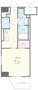 ドゥバーグ渡辺通【7階】の間取り