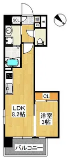 ラフレシーサ博多駅南Ⅵ【5階】の間取り