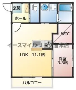 1LDKの間取り画像