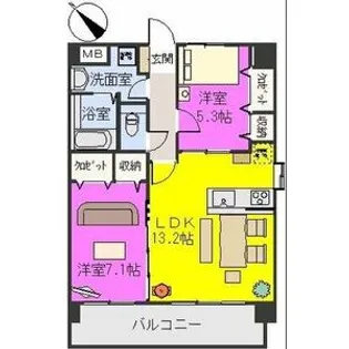 サン・ビオ空港通り【7階】の間取り