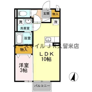 コンフォート宮ノ陣【1階】の間取り