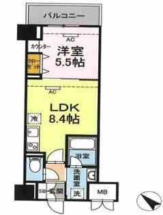 ELGRAND箱崎【5階】の間取り