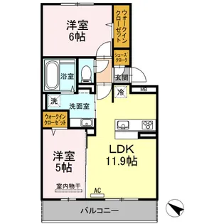 D-roomパークサイド吉塚【2階】の間取り