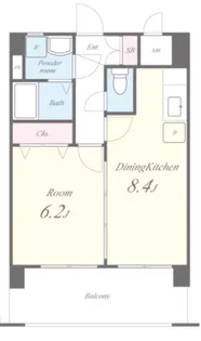 ソレイユ六本松【1階】の間取り