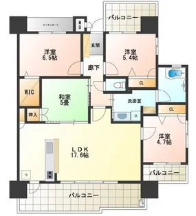 グランディアソラーレ久留米中央【10階】の間取り