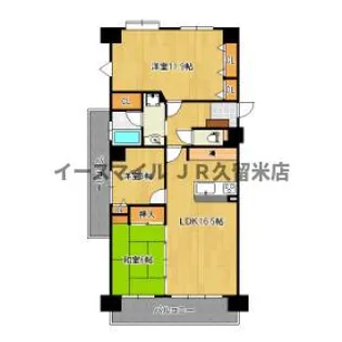 アーサー櫛原リベックス【7階】の間取り