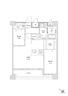 エンクレスト天神南PURE【12階】の間取り