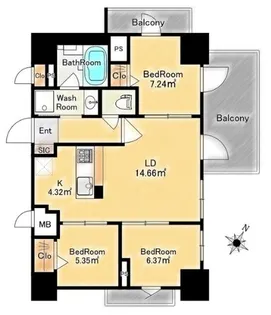 3LDKの間取り画像