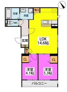 アクシス ヴィラ【2階】の間取り