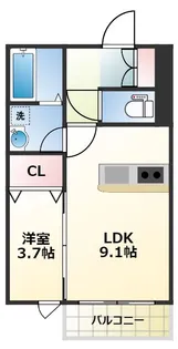 CS津福【1階】の間取り