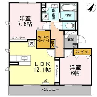 ジョアセジュール博多南 2号館【1階】の間取り