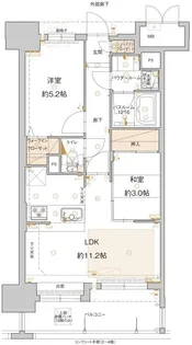 アクタス博多グランミライ【6階】の間取り