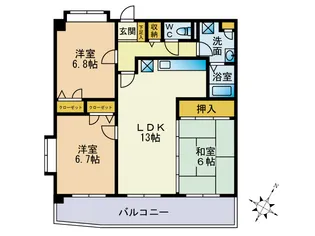 福岡県福岡市博多区東平尾2丁目【マンション】の間取り