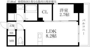 MODERN PALAZZO博多駅東【6階】の間取り