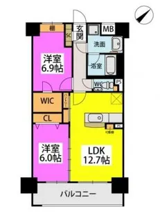 アンドルーツ駅東【9階】の間取り