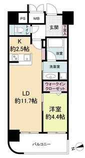 ウェルブライト博多ステーション【4階】の間取り