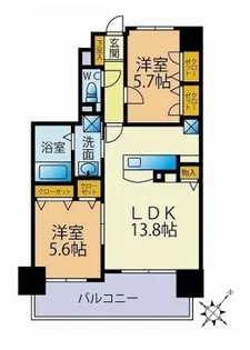 グレースマンション博多駅東【9階】の間取り