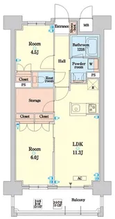 RJRプレシア高砂【14階】の間取り