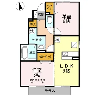 ウィズテリアB棟【107号室】の間取り