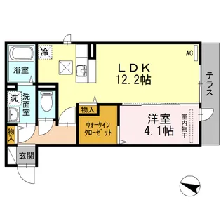 D-room空港南【103●号室】の間取り